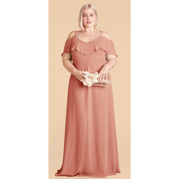 Birdy Grey Jane Convertible Dress Chiffon Womens 2X Dusty Rose Bridesmaid Flawed - Picture 1 of 10